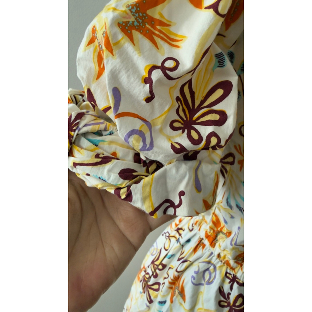 Women's A.L.C. Mia dress White Orange Floral Mini Dress Size 4 - Picture 8 of 11